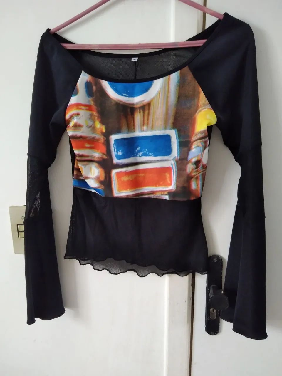 Blusa manga longa com estampa
