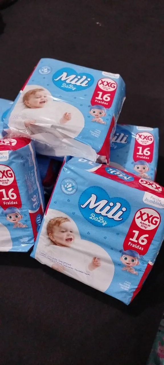 05 Pacotes Fraldas Mili Baby XXG