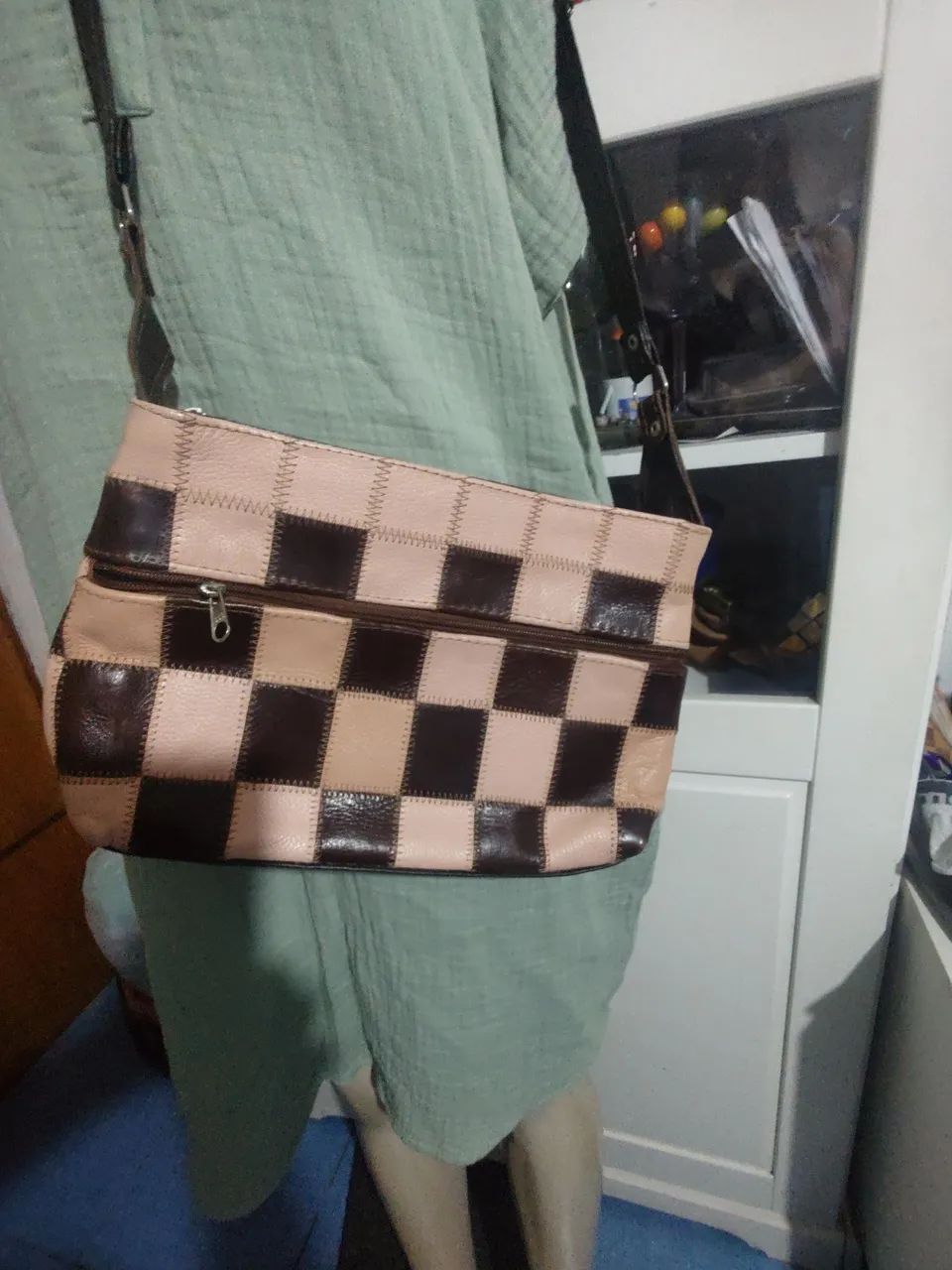 Bolsa couro tiracolo 