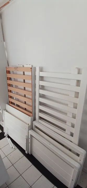 Berço Quater Linha Nature Branco Bebê com Colchão - Foto 2