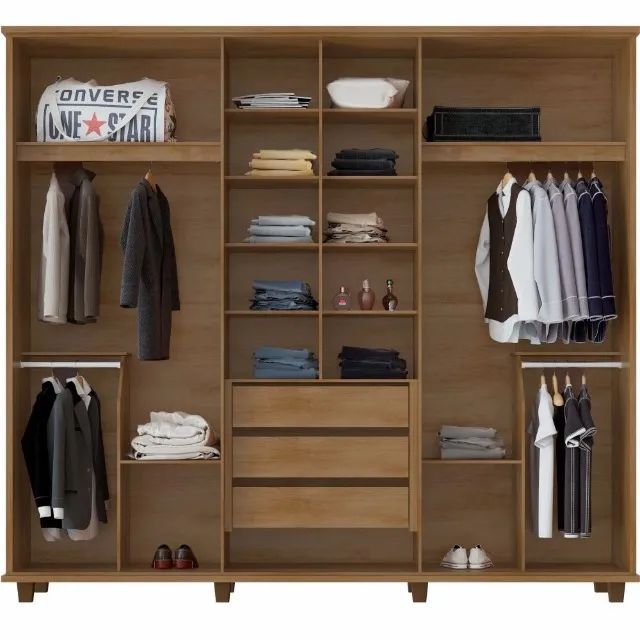 Guarda Roupa Ripado Com Espelho 6 Portas 3 Gavetas Varios modelos - Foto 2
