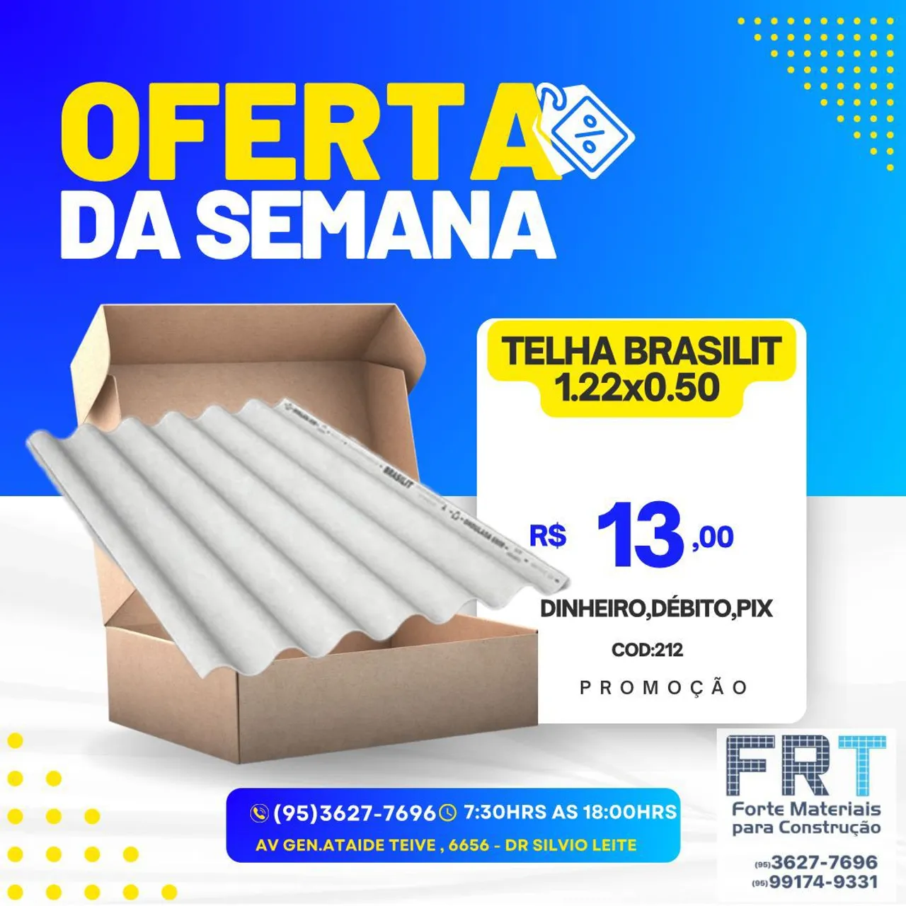 Telha Brasilit 1.22x0.50 - Oferta da Semana