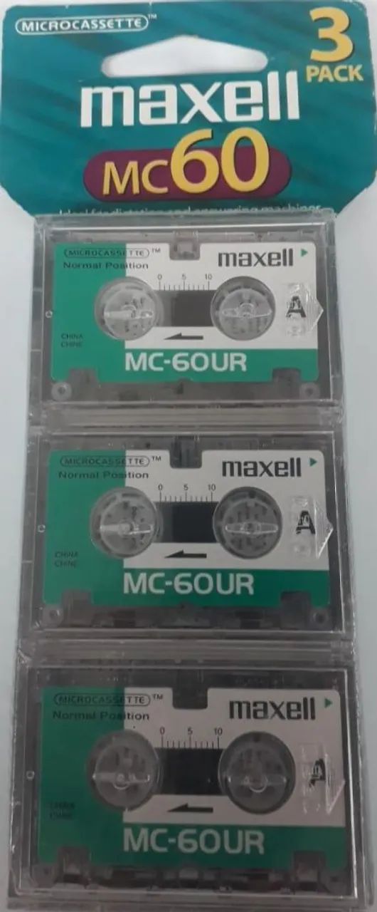 Fita microcassete maxell mc-60 pac/ 3 unidades virgens - Foto 3
