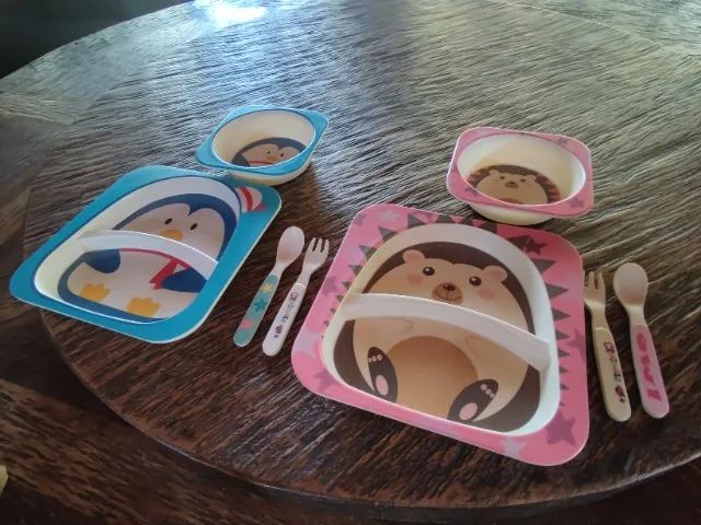 Kit alimentação - criança - Fibra de Bambu - Foto 5