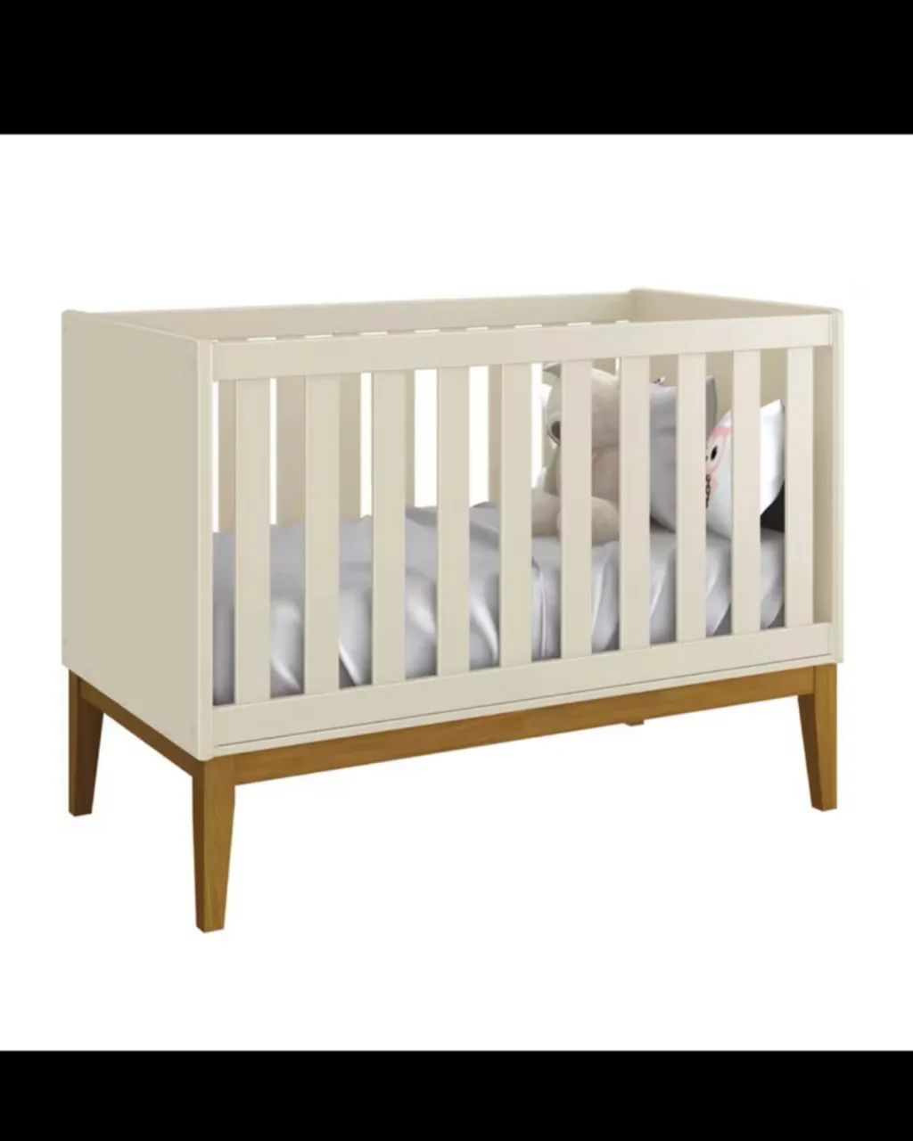 Berço Americano New Classic areia com Pés Madeira - - Foto 3