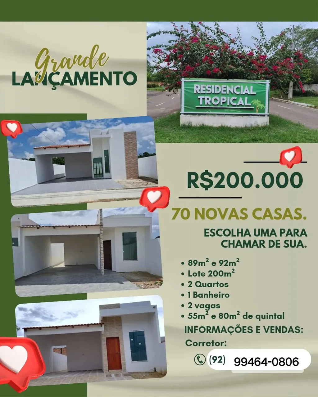 Residencial Tropical A oportunidade e facilidades para você conquistar a Casa dos sonhos c