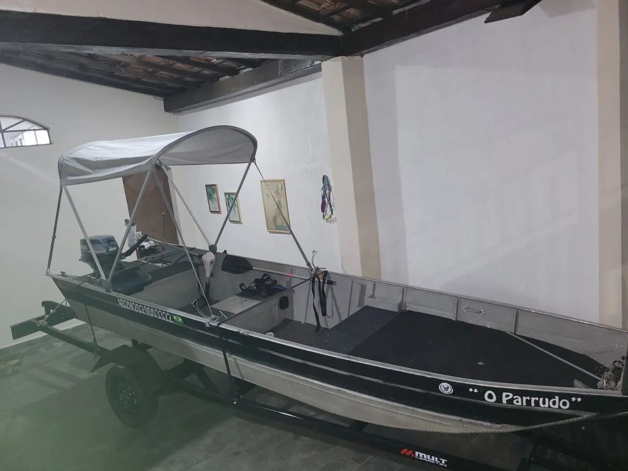 BARCO DE ALUMÍNIO PARA PESCA ( CARRETINHA A PARTE) 