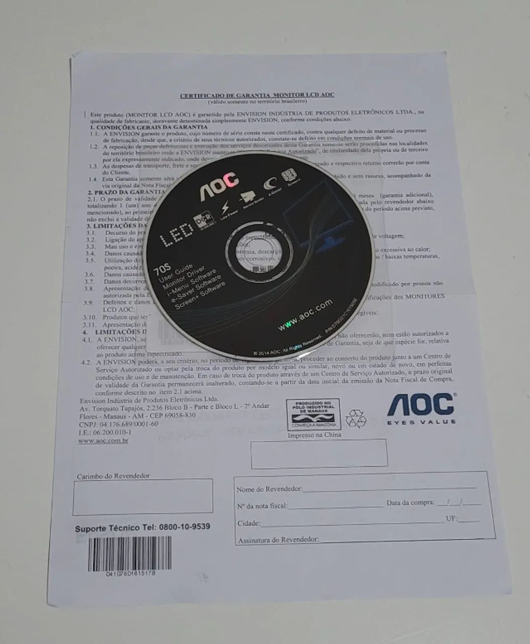 Monitor Led 18.5 Aoc Preto  - Foto 4