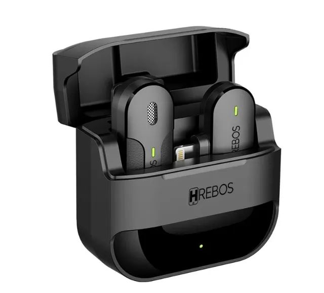 Microfone de Lapela Hrebos Clip Voice One Lightning - Preto