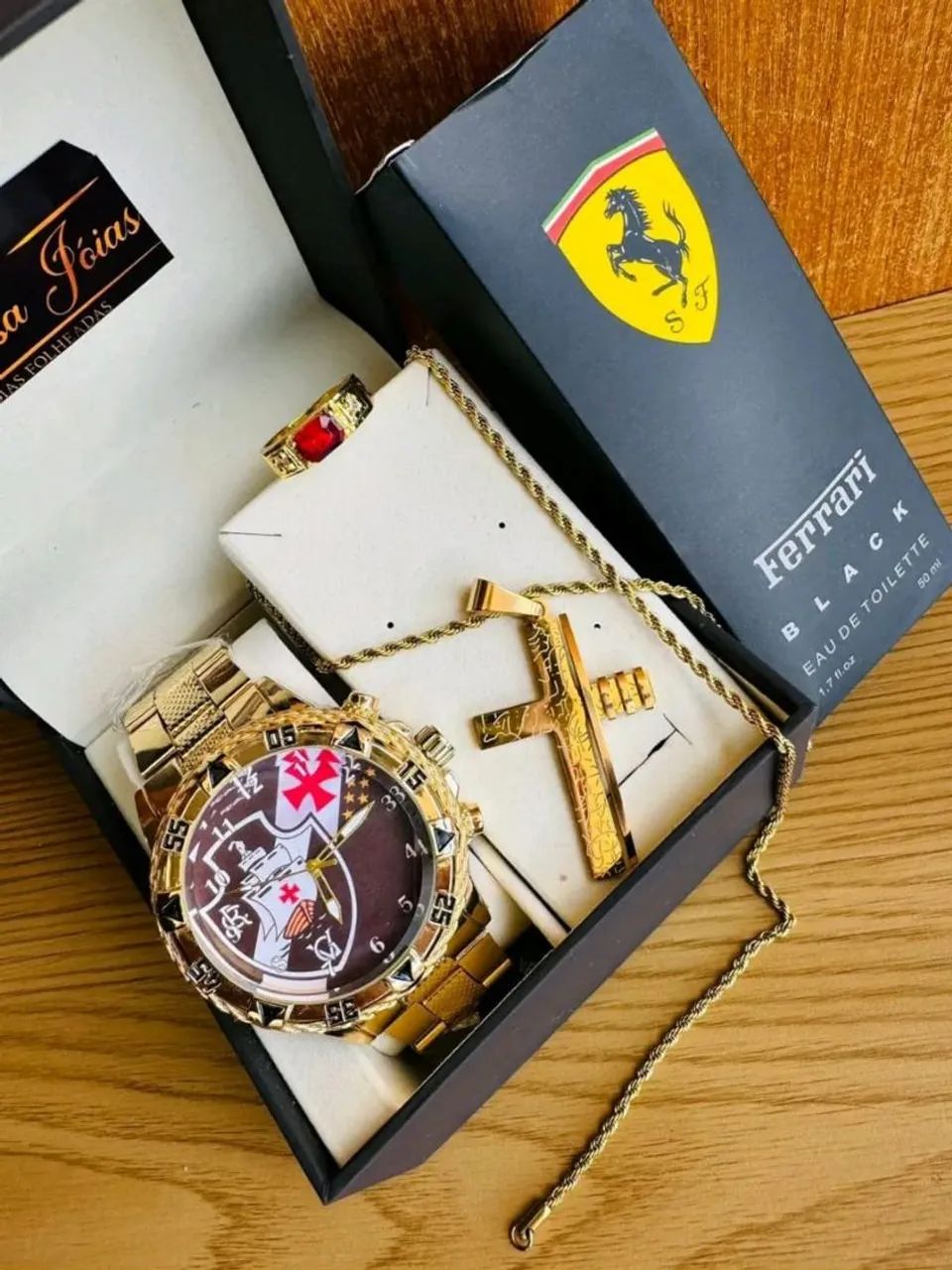 Kit Relógio Time Masculino- Relógio, Colar e Anel - Foto 4