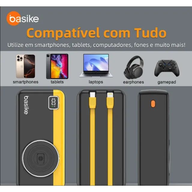 Power Bank 30000mah Carregador Portátil Super Rápido 22.5w Cabos inclusos - Foto 6