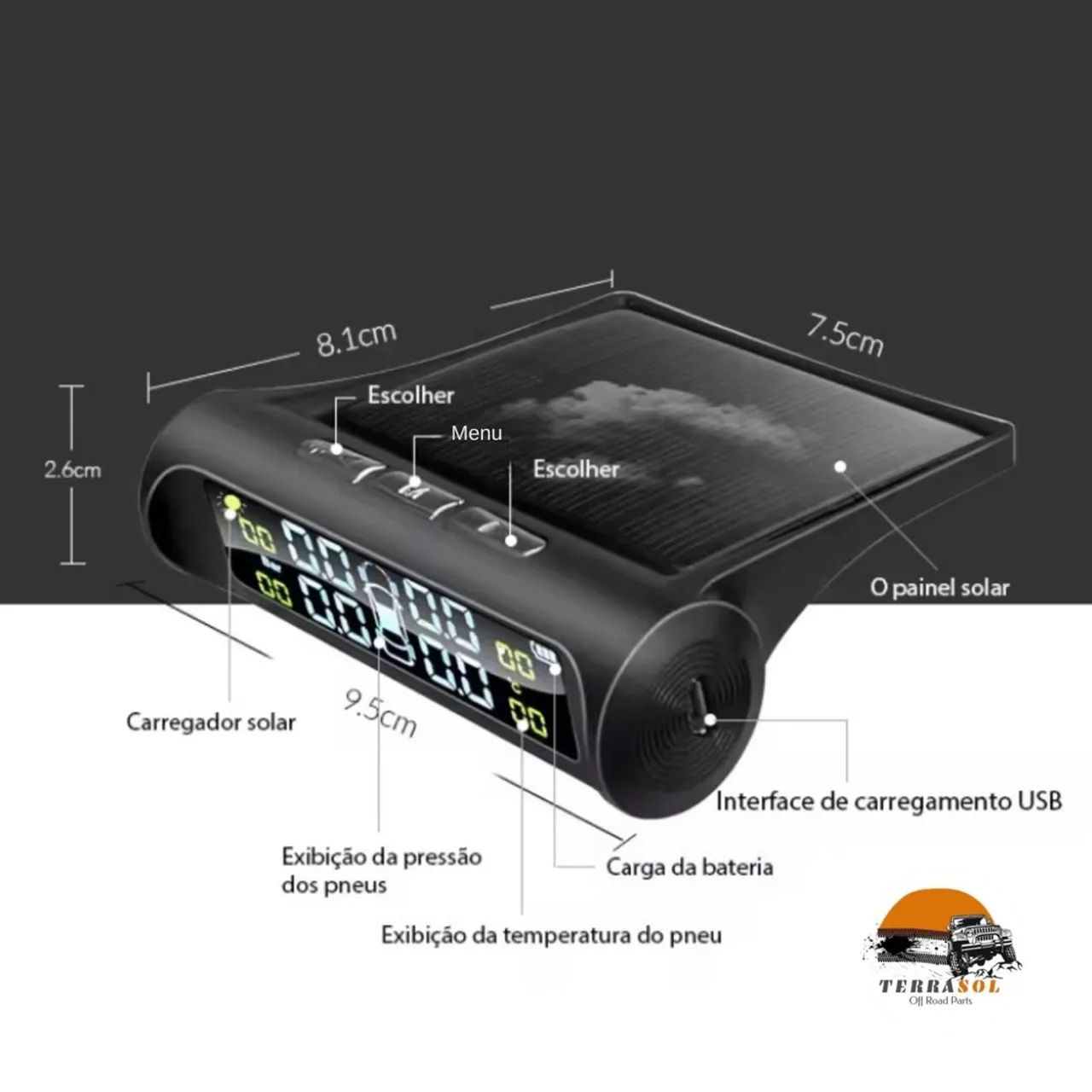 TPMS - Sensor de Pressão e Temperatura dos pneus