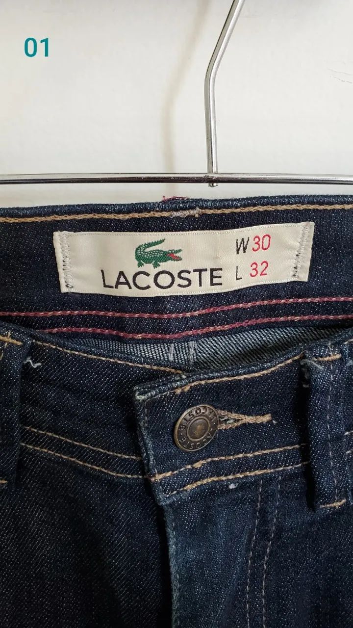 Calça Jeans Lacoste semi-nova Slim Fit tam 40 - Foto 2