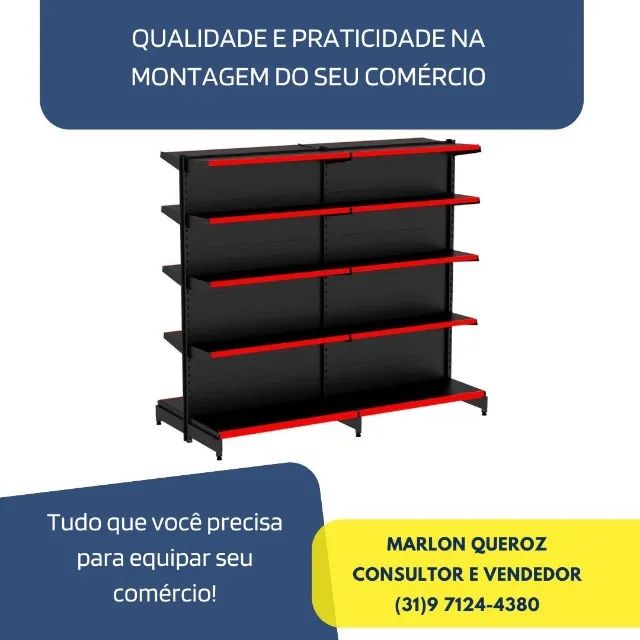 Gondola de Centro 1,70x1,00M 30x40 Preta