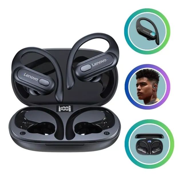 Fone De Ouvido Lenovo XT60 Bluetooth 5.3 Para Prática De Esportes - Foto 3