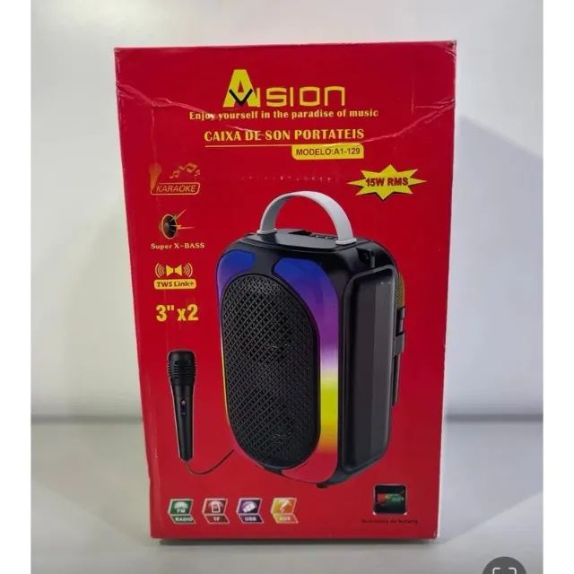 Caixa de som Rgb com microfone A1-129  ( Jk Eletrônicos Atacado e Varejo )