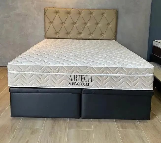 CAMA BOX BAÚ QUEEN BIPATIDO COLCHÃO ORTOBOM MOLAS  ENSACADA 