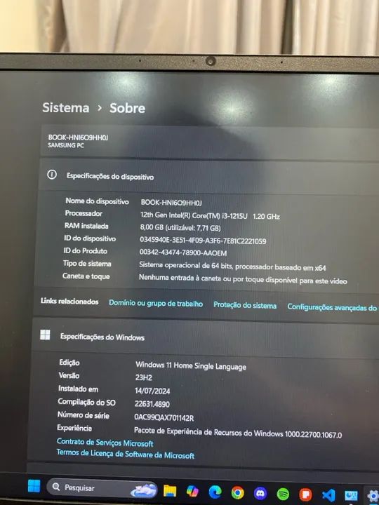 Notebook Samsung Galaxy Book2 i3 8GB RAM - Foto 4