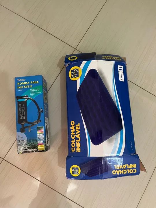 Colchão inflável casal Sun Way com bomba para infláveis 