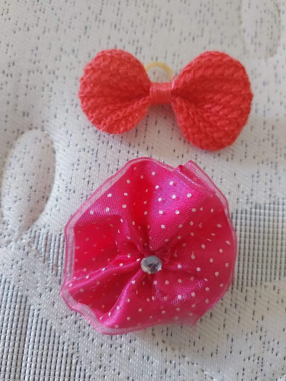 Laços para Cabelo de Pet - Verde e Rosa - Foto 2