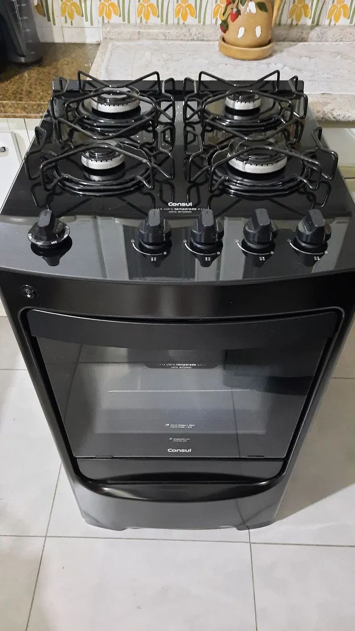 Fogão Consul 4 bocas preto