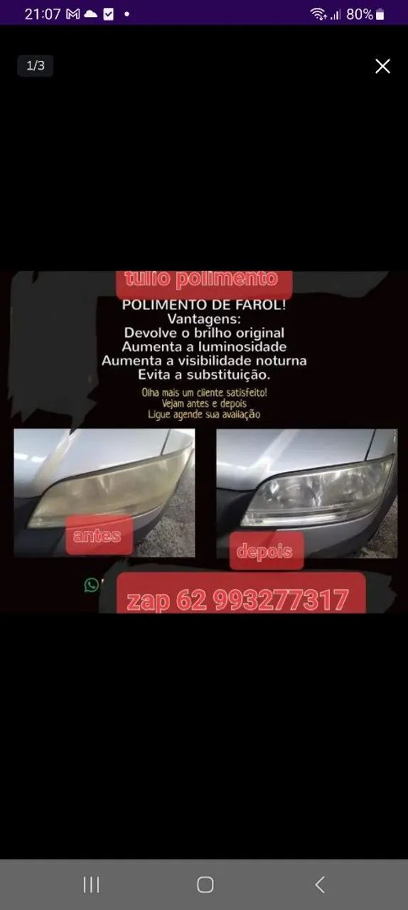 Polimento de farol 