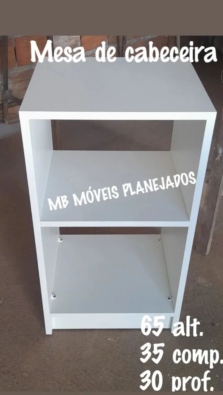 Mesa de cabeceira nova 100% MDF branco 