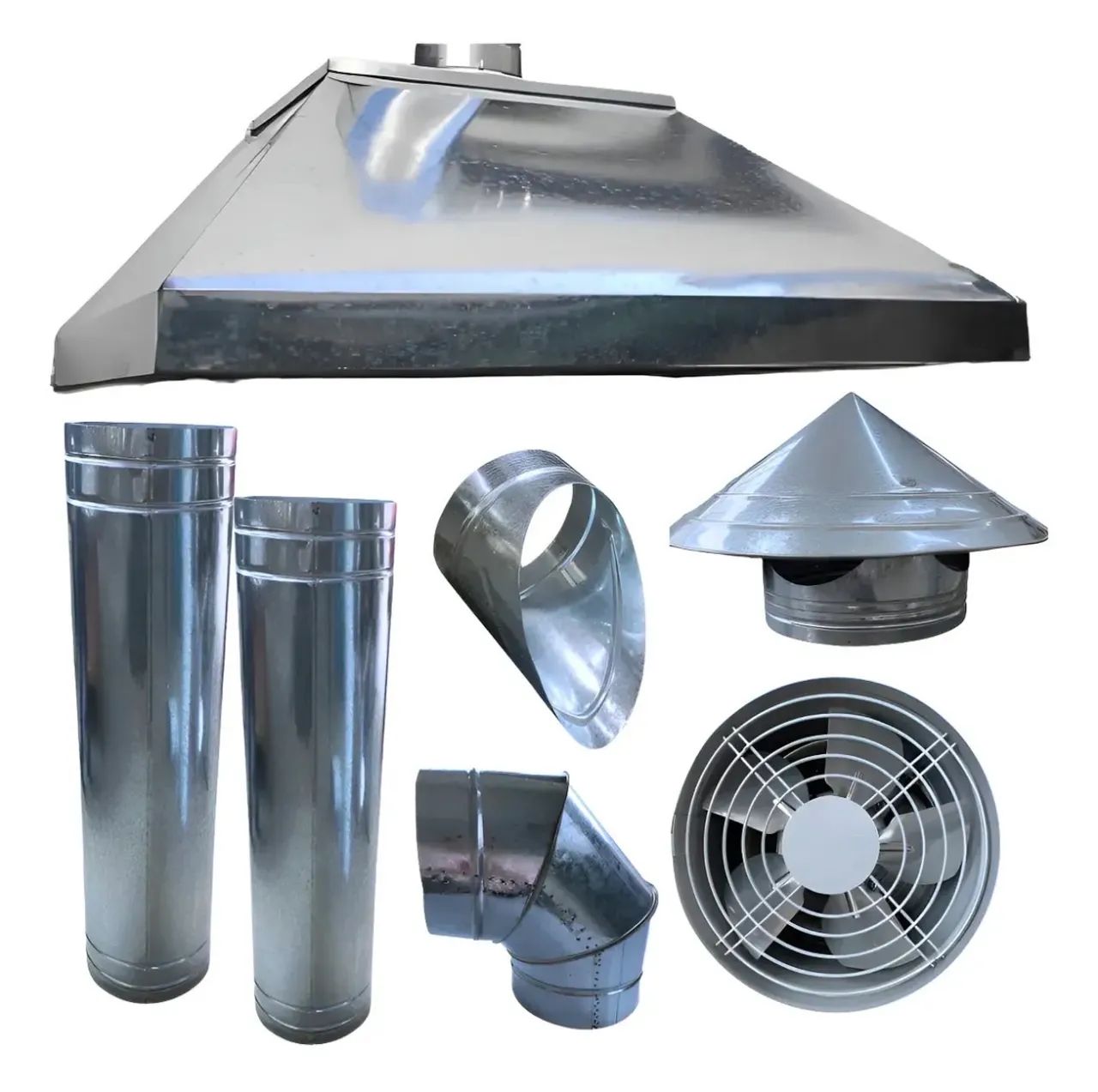 Coifa industrial 2mX1m + duto + chaminé + Exaustor 