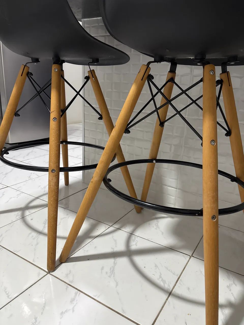 3 Banqueta/cadeira alta Eiffel preta - Foto 2