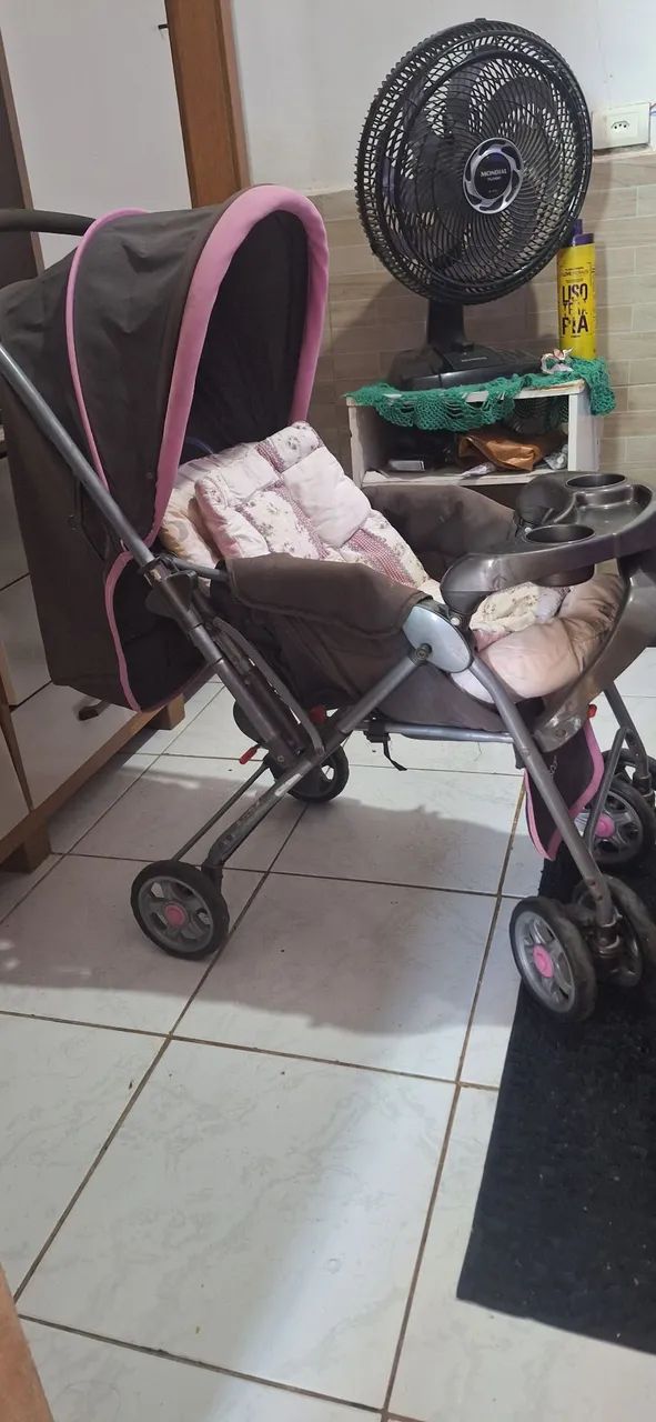 Carrinho de bebê cosco rosa - Foto 5