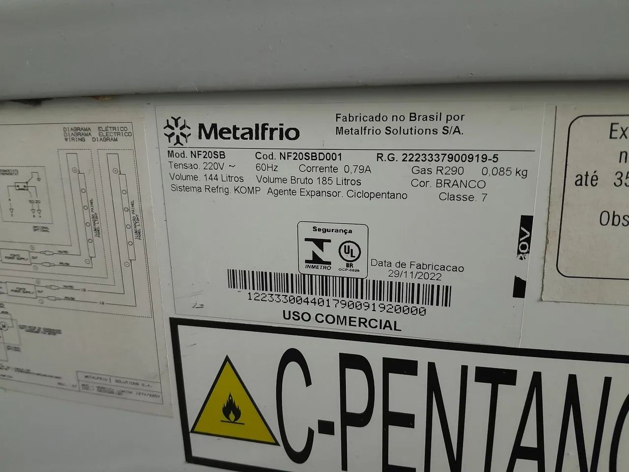 注意 Freezer expositor tampa de vidro para sorvete e congelado diversos