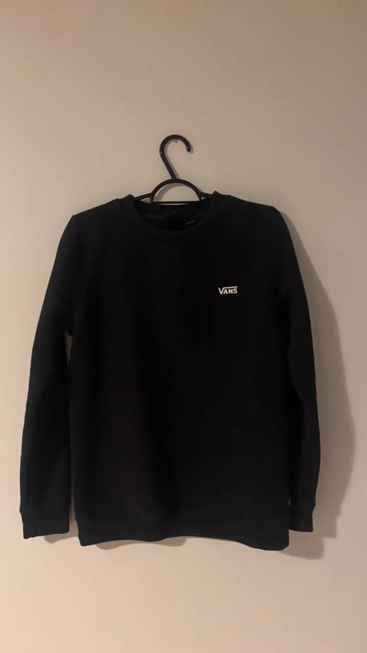 Moletom preto Vans sem capuz 