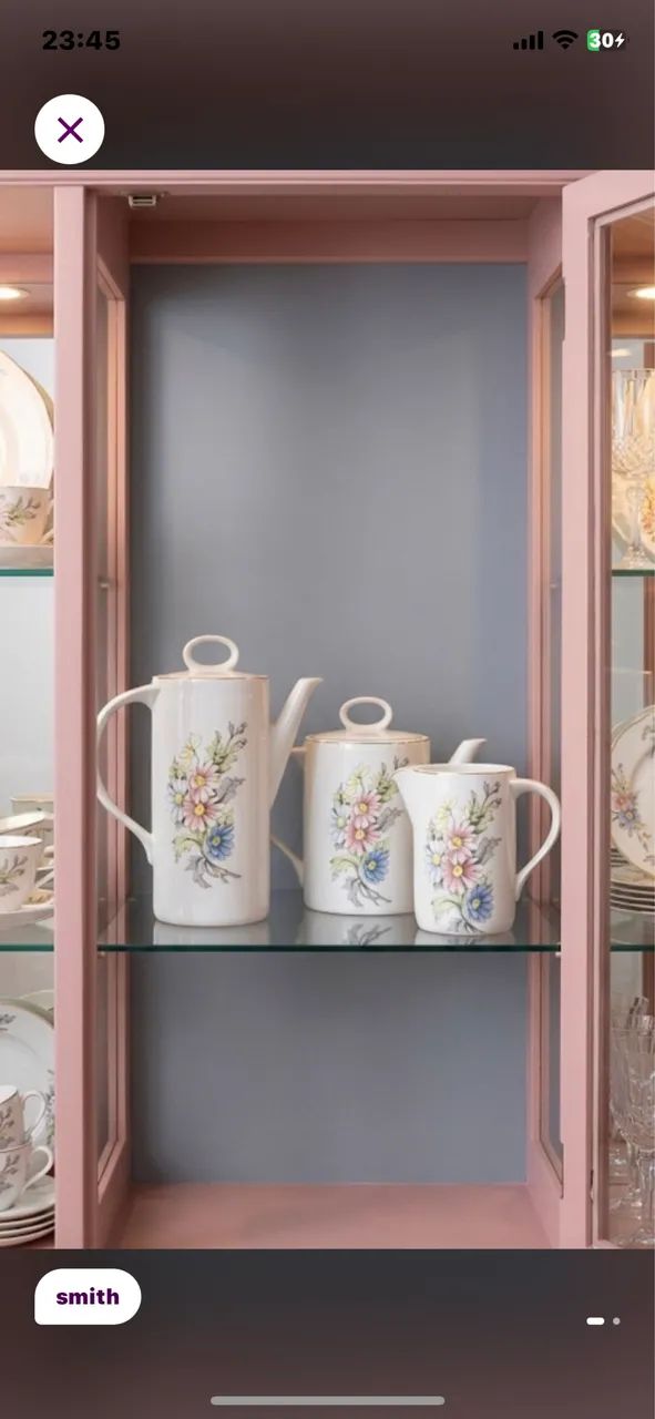 Conj c 3 peças p café porcelana smith