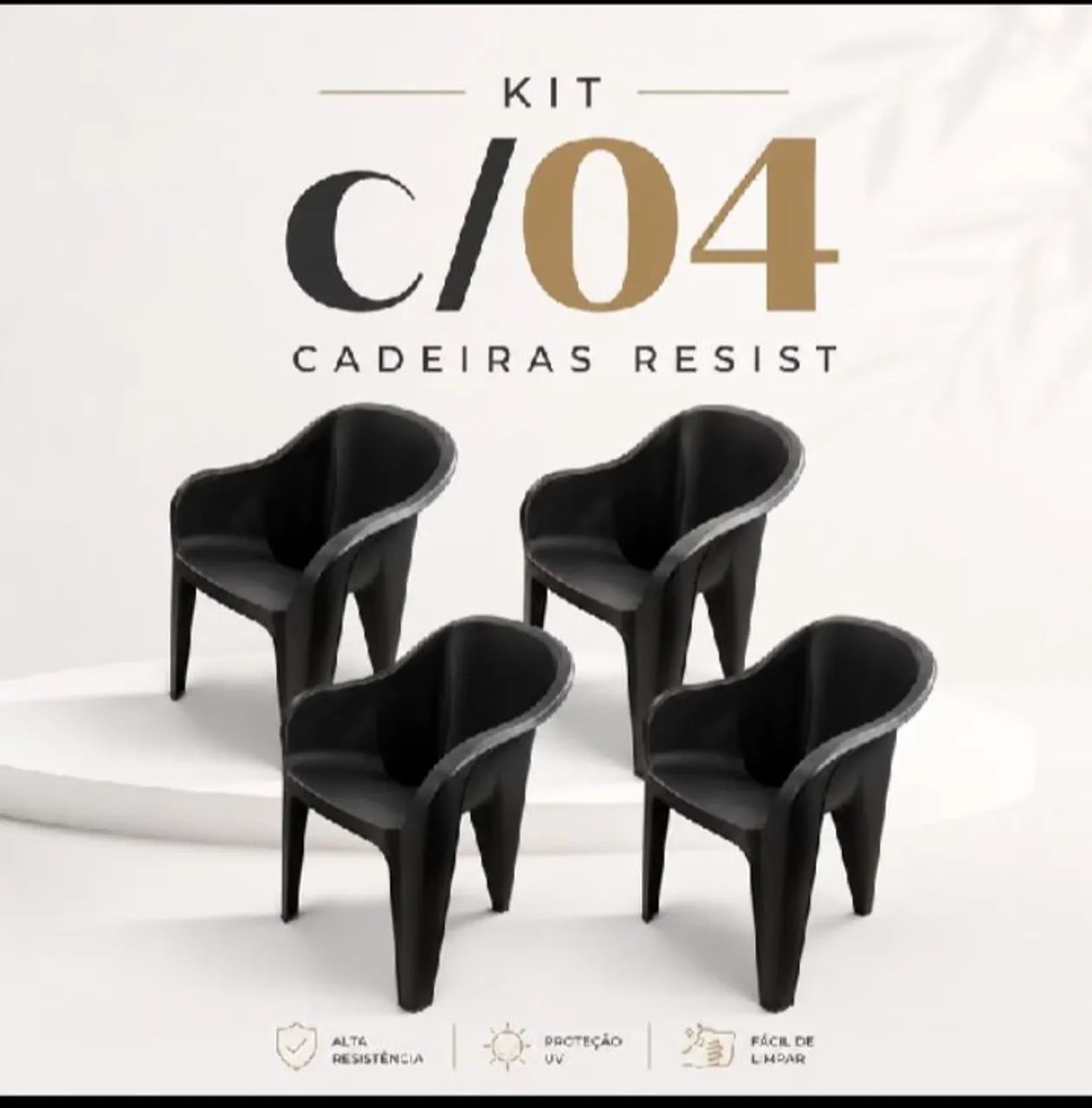 Conjunto 4 cadeira poltrona com almofada 