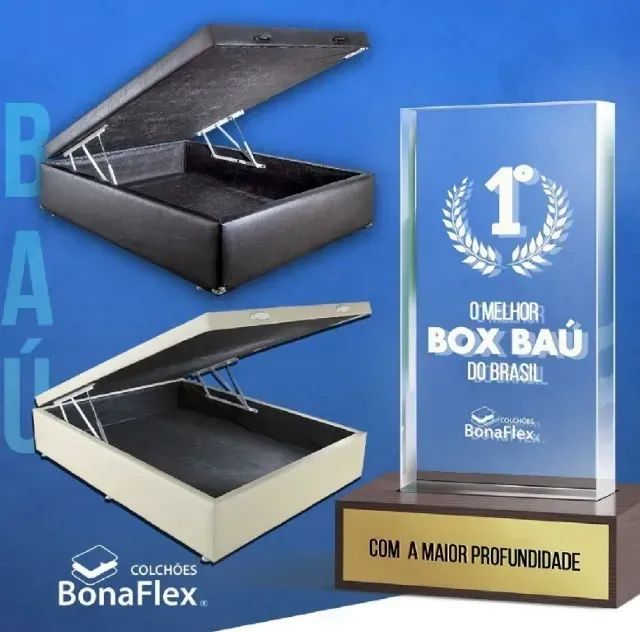 Base Box Bau Casal 138x188x42 - Bonaflex - Foto 3