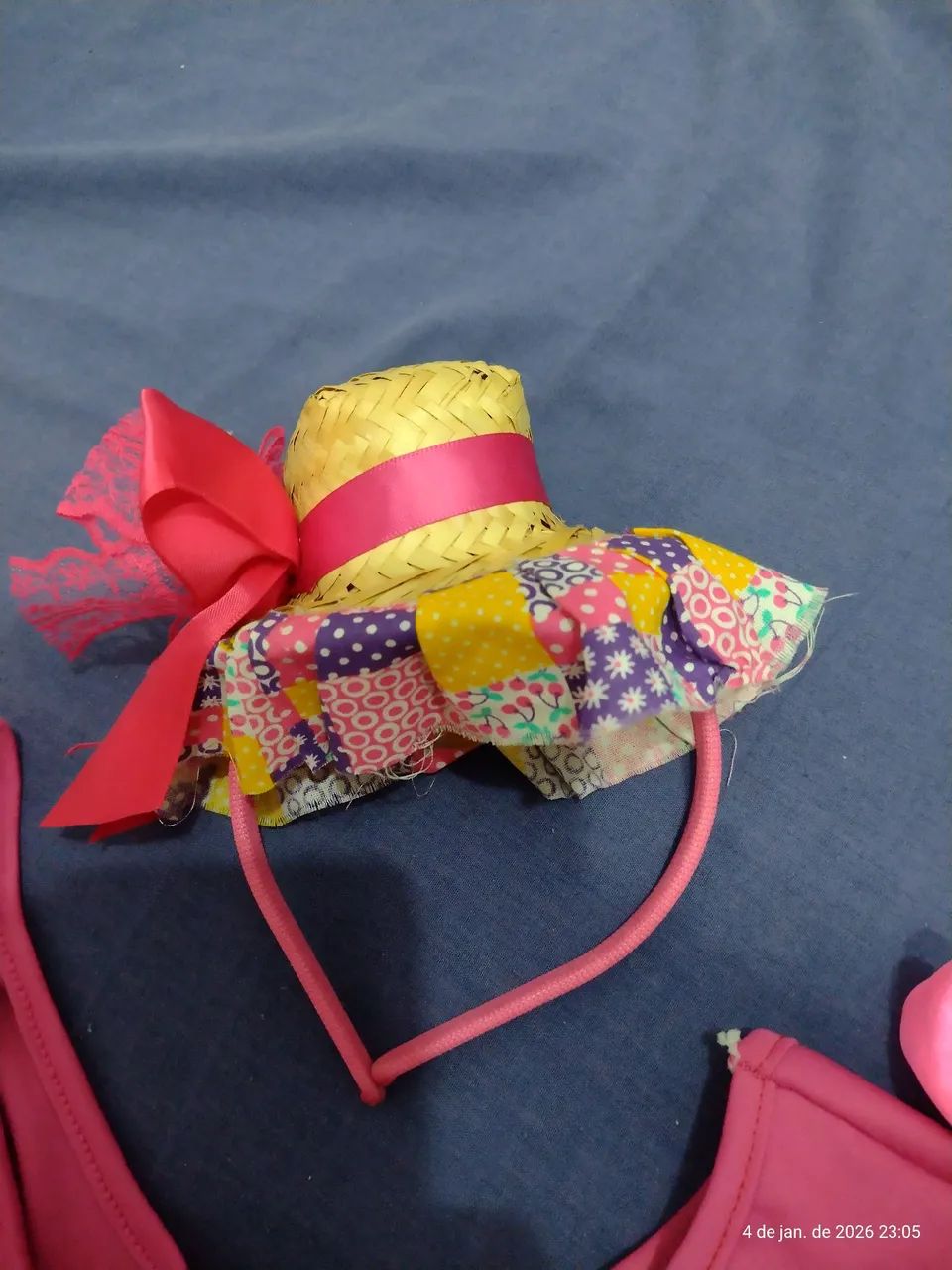 Vestido de Quadrilha feminino com chapéu de arco  - Foto 4