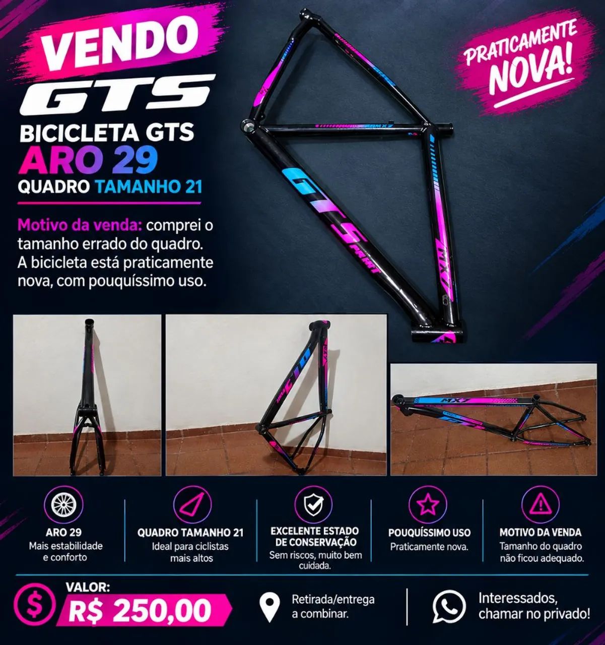 Quadro GTS Aro 29 Tamanho 21 
