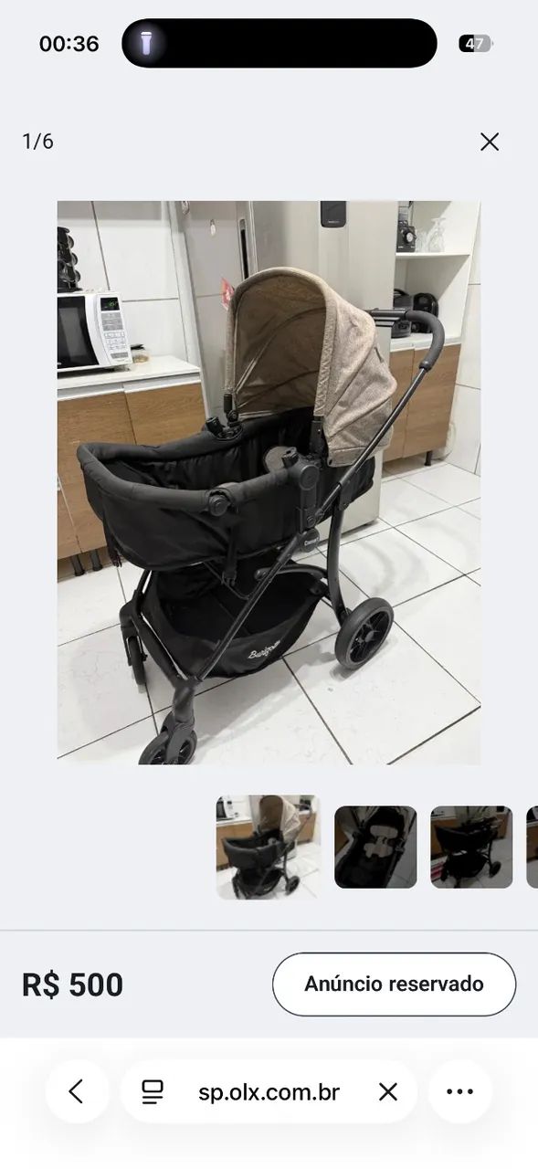 Carrinho de bebê compacto com Moisés removível  - Foto 4