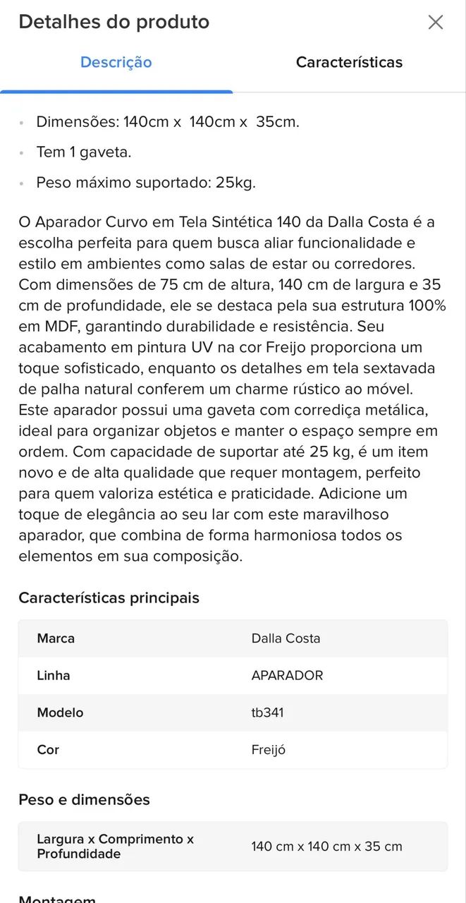 Aparador curvo MDF com palhinha  - Foto 5