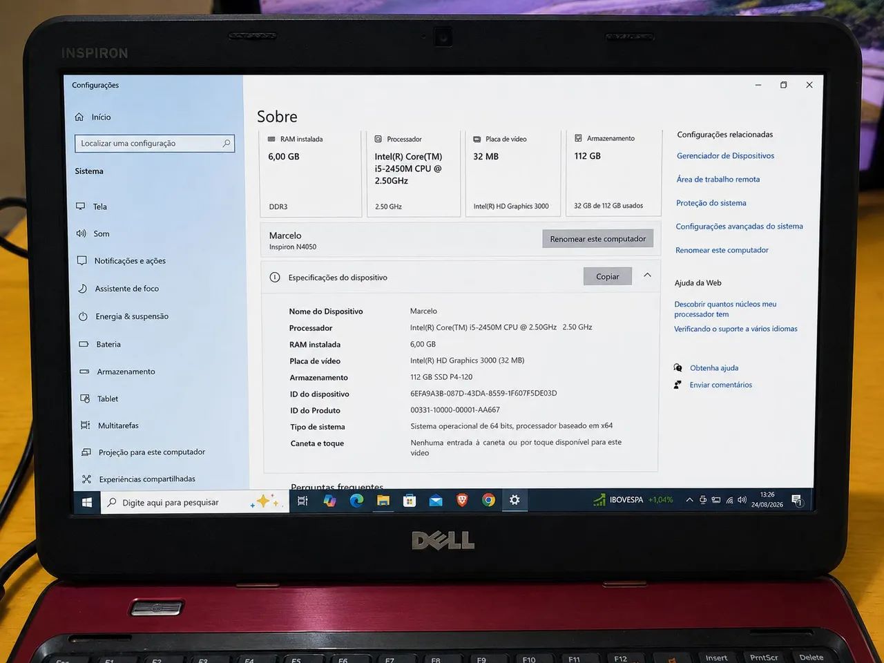 Notebook Dell Inspiron N4050 Core i5 + 6GB + SSD | Pronto para Uso - Foto 2