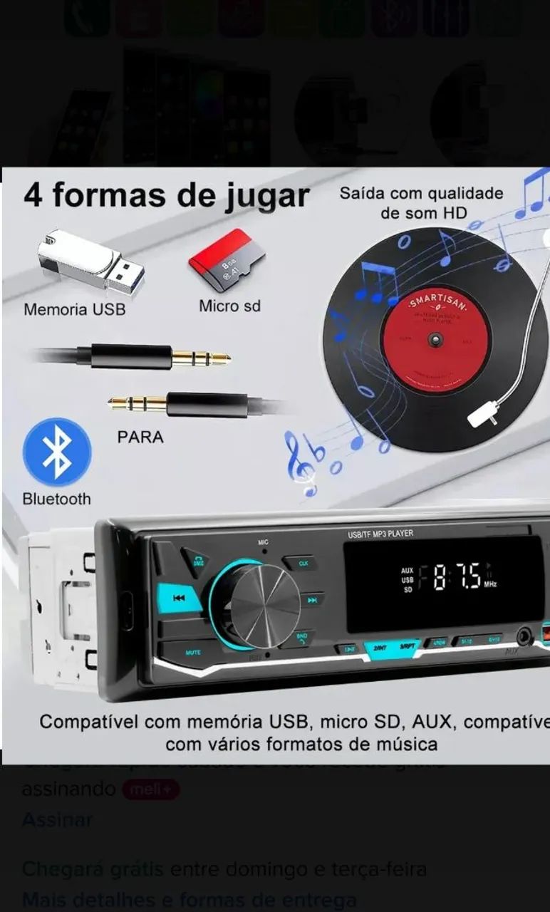Vende se rádio MP3 com bluetooth  - Foto 2