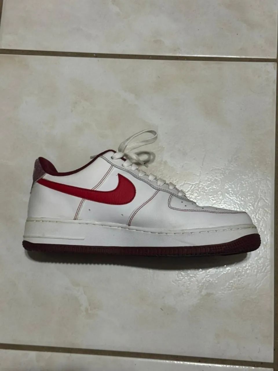 Nike Air Force 1 White Team Red - Foto 3