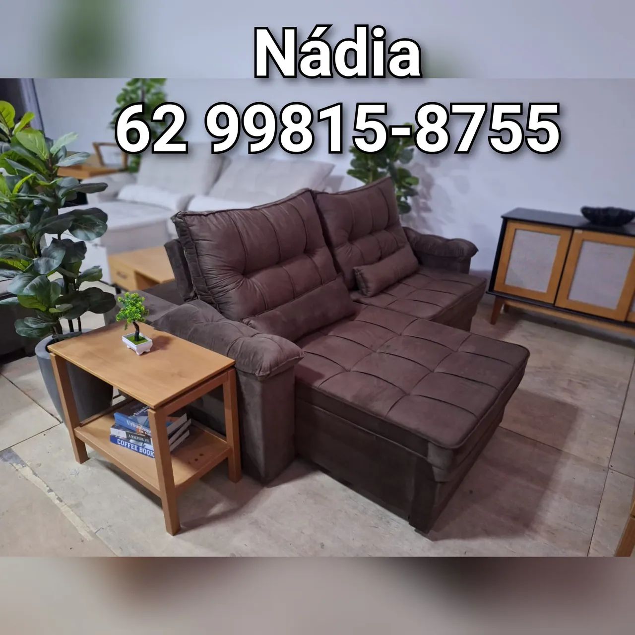 SOFÁ MARROM RETRÁTIL E RECLINÁVEL 