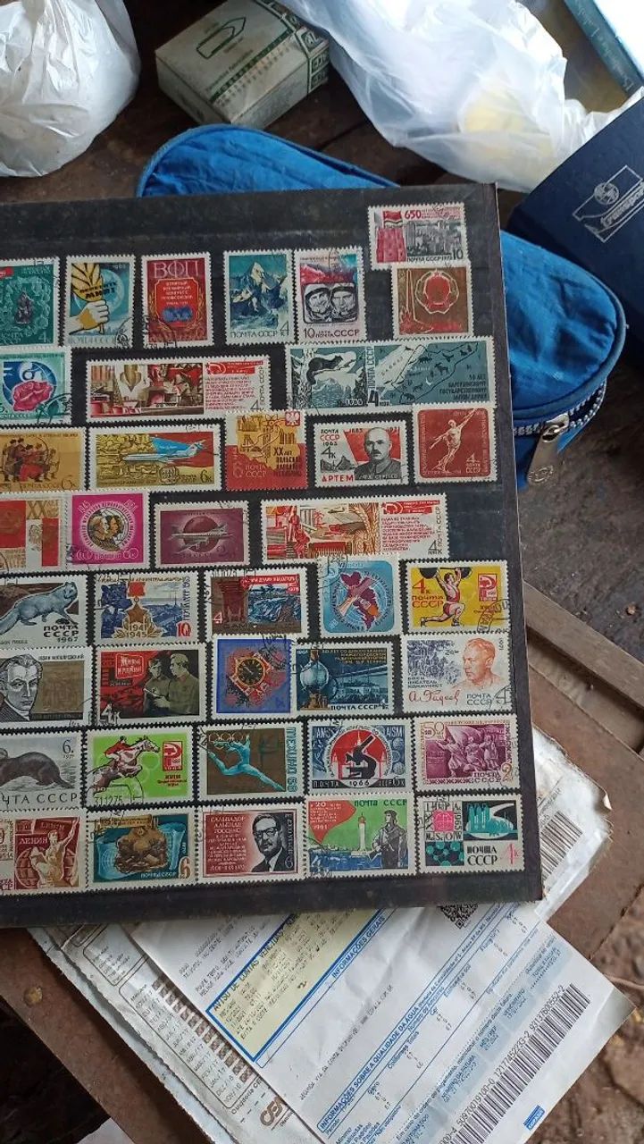COLECAO DE SELOS ANTIGOS NACIONAIS E INTERNACIONAIS - Foto 3