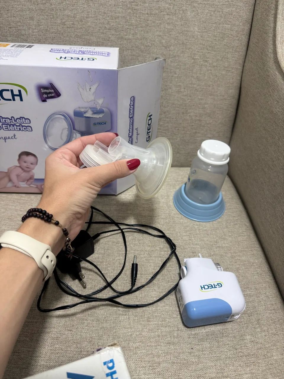 Bomba Tirar Leite Materno Elétrica G-Tech Compact - Foto 3