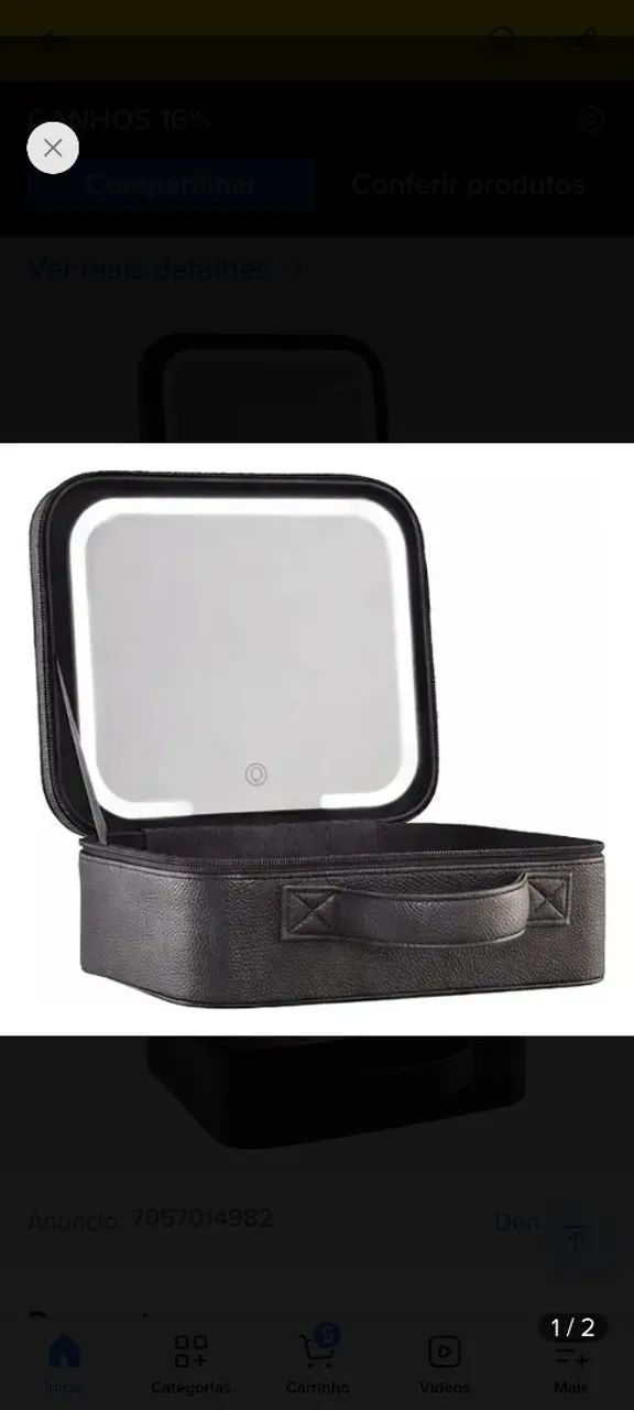 Maleta Case com espelho led