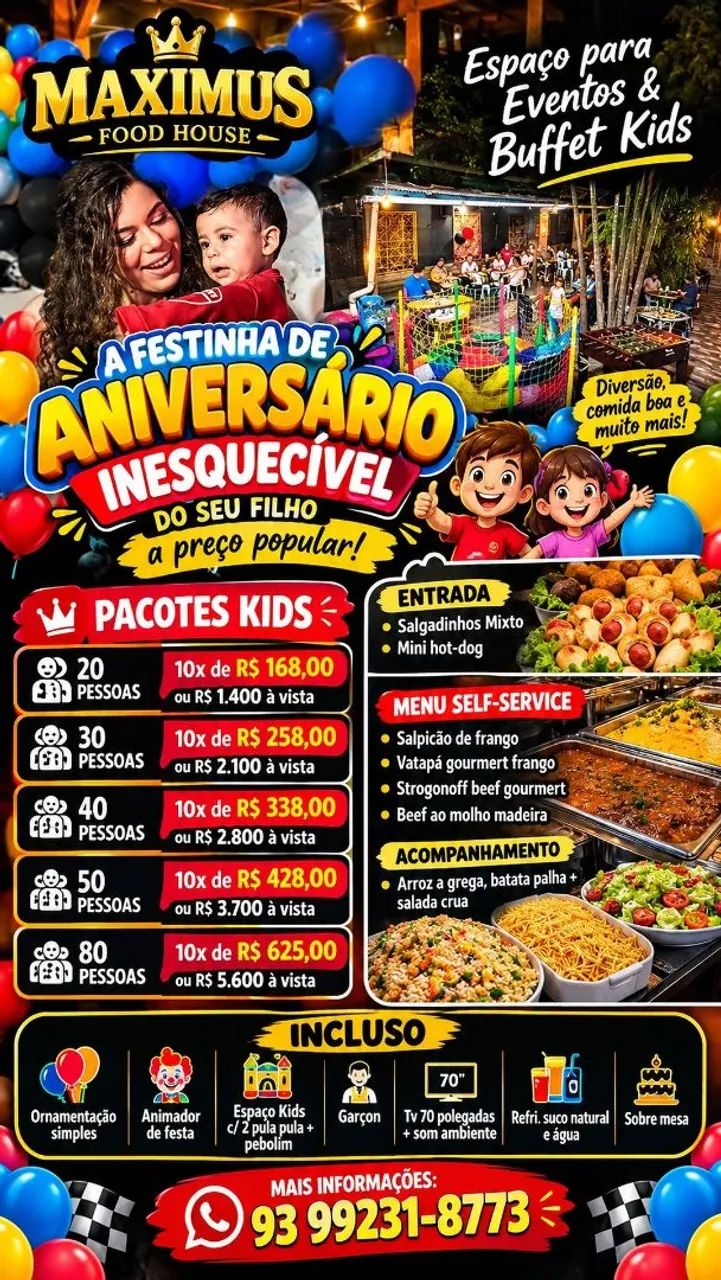 Espaço para eventos e Buffet Kids 