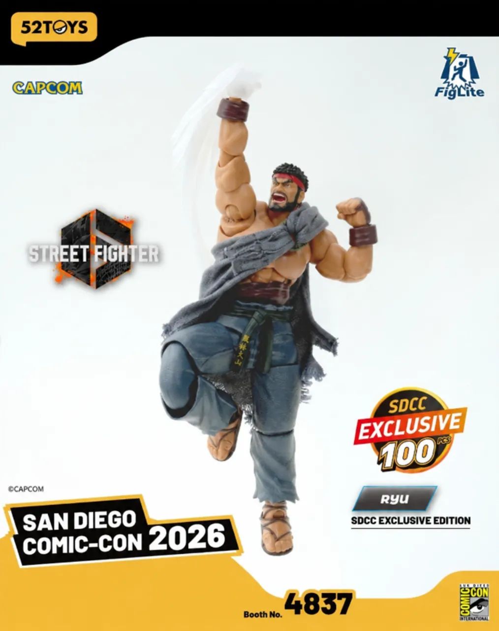 Ryu様 ② Ryu Street Fighter 6 SDCC 2026 100 Unidades 1/12 - 52Toys Action