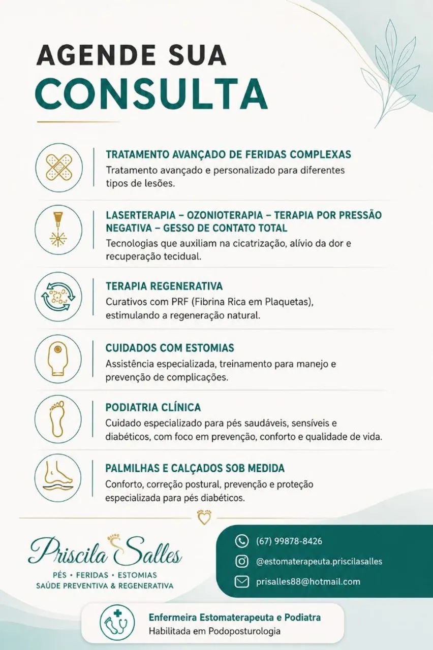 ? Cuidado especializado para a sua ferida ?