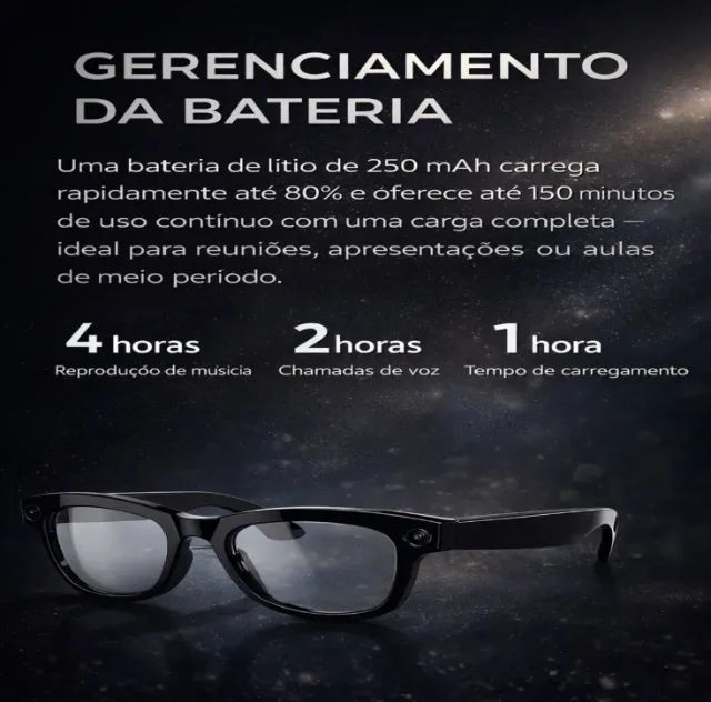 Óculos Inteligente com Câmera , Lente Polarizada e Proteção UV - Foto 3